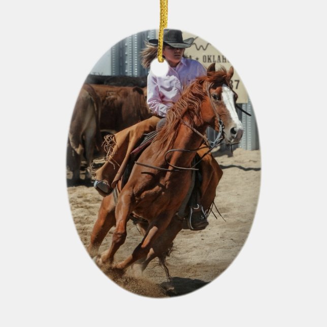 cowgirl julgransprydnad keramik (Framsidan)