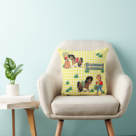 Cowgirl Kids with Horses Western Baby Gift Kudde