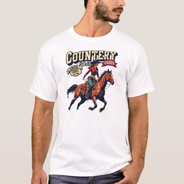Cowgirl-koder: Countryanda Själv Loslad T Shirt (Framsida)