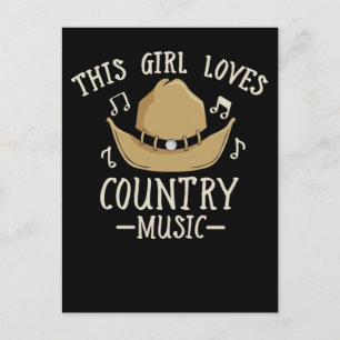 Cowgirl Kvinnlig Country Musikälskare Western Dans Vykort
