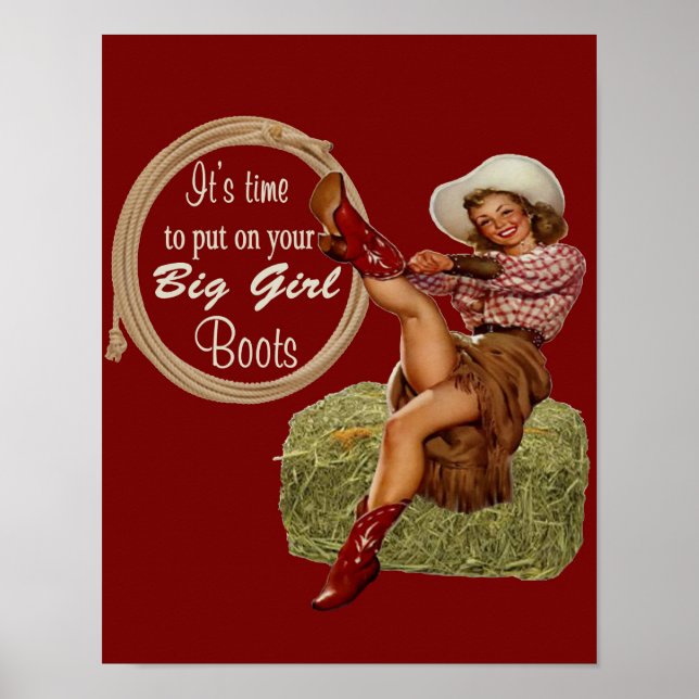 Cowgirl la på dina stora flickbollar poster (Framsidan)