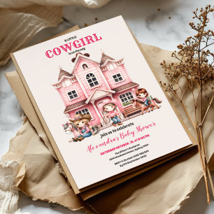 Cowgirl Land Baby Shower Inbjudningar