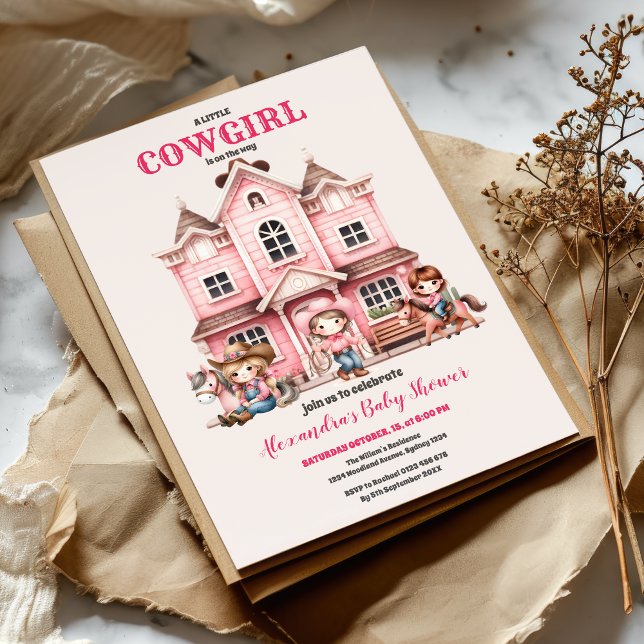 Cowgirl Land Baby Shower Inbjudningar (Skapare uppladdad)