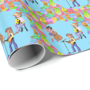 Cowgirl Land Western Band Guitars Singer Presentpapper