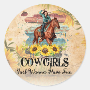 Cowgirl Land Western Runt Klistermärke