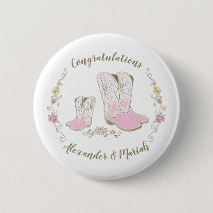 Cowgirl Land Western Themme Rosa Baby Shower Knapp