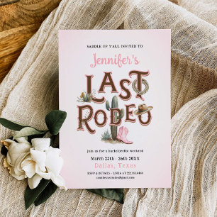 Cowgirl Last Rodeo Bachelorette-inbjudan Inbjudningar