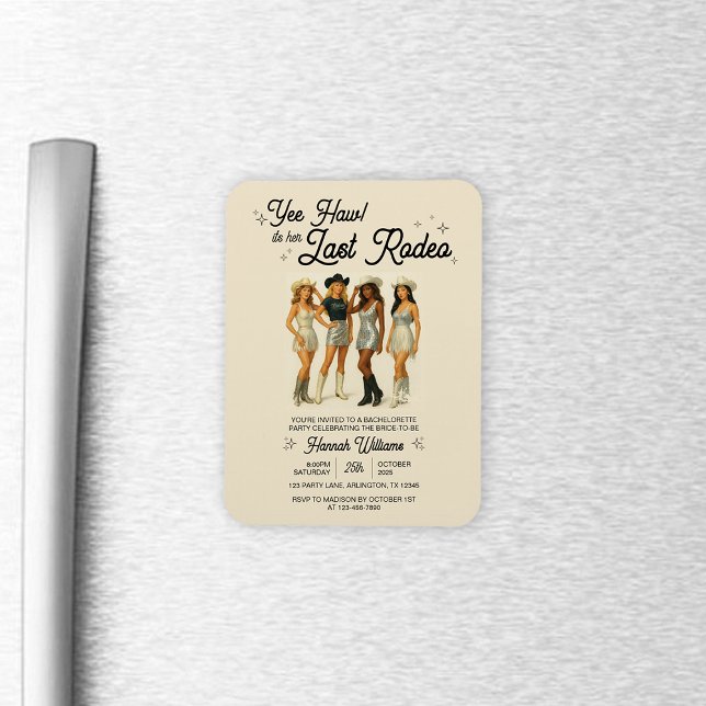 Cowgirl Last Rodeo Bachelorette Party Magnet (Skapare uppladdad)