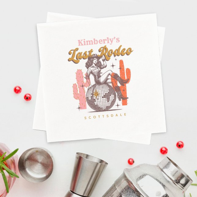 Cowgirl Last Rodeo Westerna Bachelorette Party Pappersservett (Skapare uppladdad)