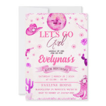 Cowgirl Låt Oss Gå På Fest Inbjudan