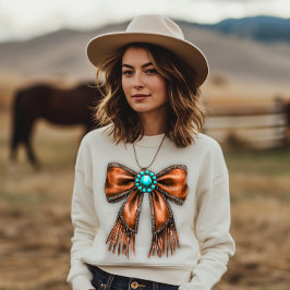 Cowgirl Leather Bow T Shirt