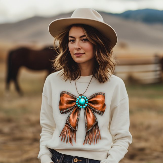 Cowgirl Leather Bow T Shirt (Skapare uppladdad)