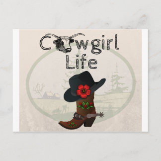 Cowgirl Life Vykort