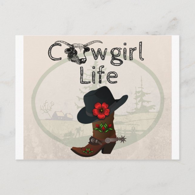 Cowgirl Life Vykort (Framsida)