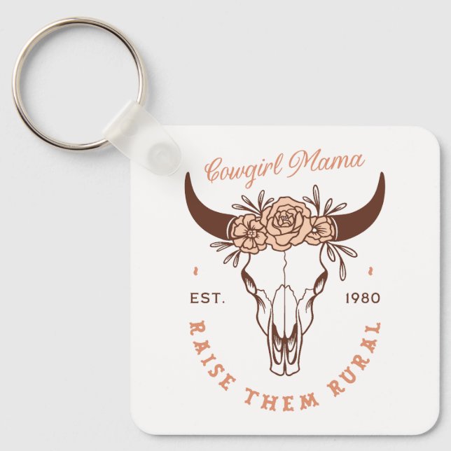 Cowgirl mamma mamma sahm uppfostrar dem på landsby nyckelring (Framsida)