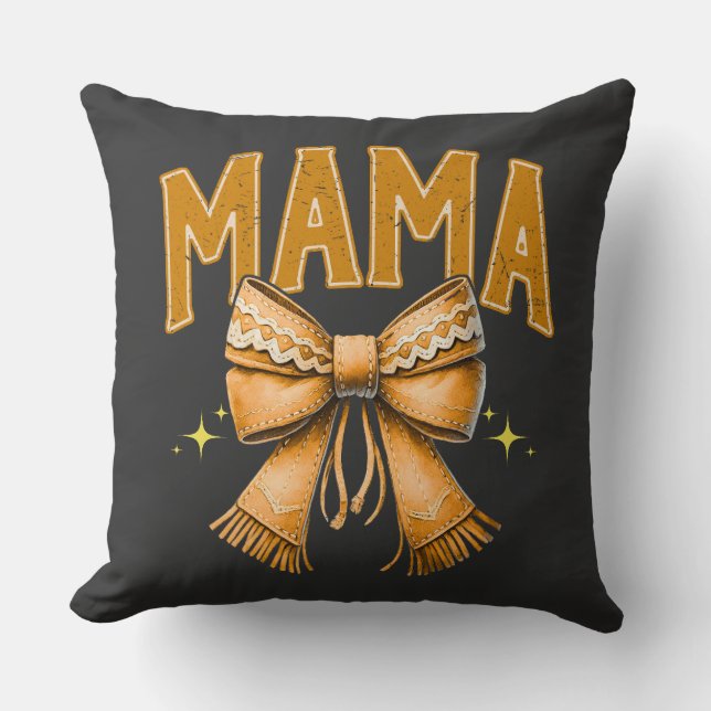 "Cowgirl Mamma - Western Mysigt Pillow Kudde (Framsida)