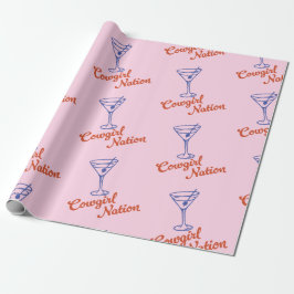 Cowgirl Martini Handritad Rosa Present Presentpapper