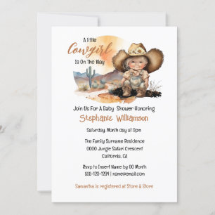 Cowgirl med cowboystövlar i Texas baby Inbjudningar