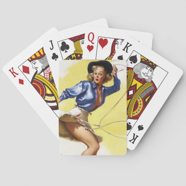 Cowgirl med Lasso Casinokort (Baksidan)