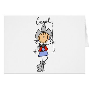 Cowgirl med LassoTshirts och gåvor Hälsningskort