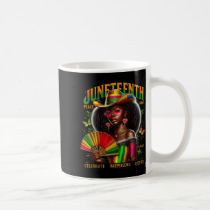 Cowgirl melanin flicka juneteenth 1865 svart stolt kaffemugg