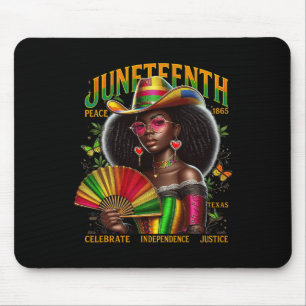 Cowgirl Melanin Tjej Juneteenth 1865 Svart Stolthe Musmatta