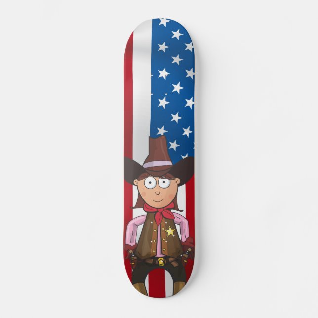 Cowgirl Mini Skateboard Bräda 18,5 Cm (Framsida)