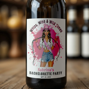 Cowgirl Möhippa Piskar Vin & Vilda Tider Vinflaska Etikett