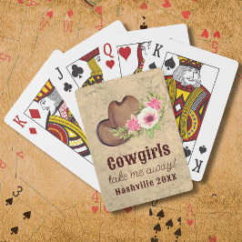 Cowgirl Möhippa Rustik Rosa Blommig Casinokort