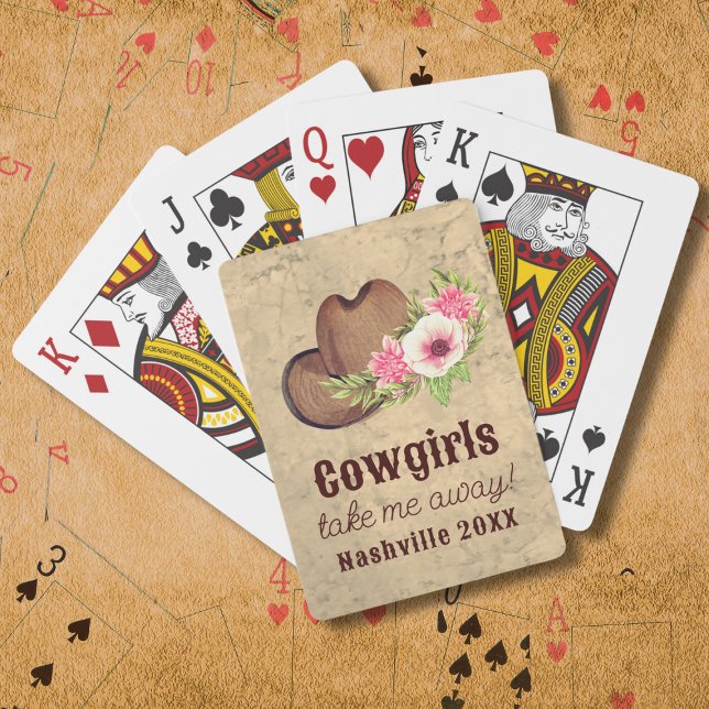 Cowgirl Möhippa Rustik Rosa Blommig Casinokort (Skapare uppladdad)