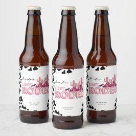 Cowgirl möhippa Sista Rodeo Ölflaska Etikett