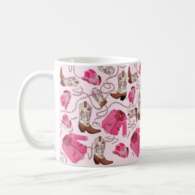 cowgirl mönsterstil kaffemugg (Vänster)