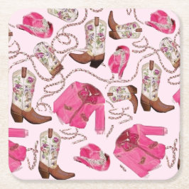 cowgirl mönsterstil underlägg papper kvadrat