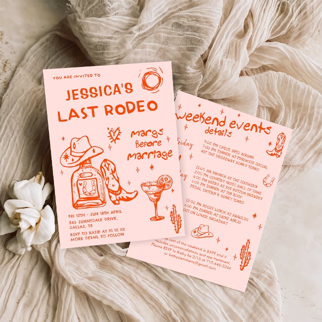 Cowgirl Nashville Last Rodeo Bachelorette Helg Inbjudningar (Skapare uppladdad)