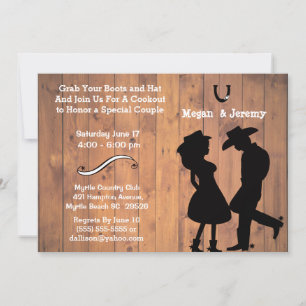 Cowgirl och Cowboy Cookout/BBQ-inbjudan Inbjudningar