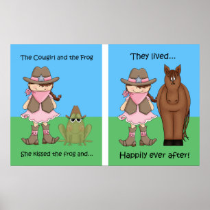 Cowgirl och Frog Poster Brunet