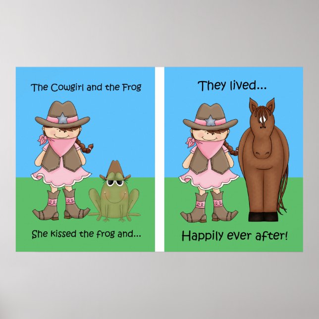 Cowgirl och Frog Poster Brunet (Framsidan)