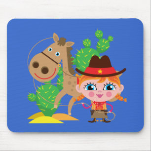 Cowgirl och häst musmatta