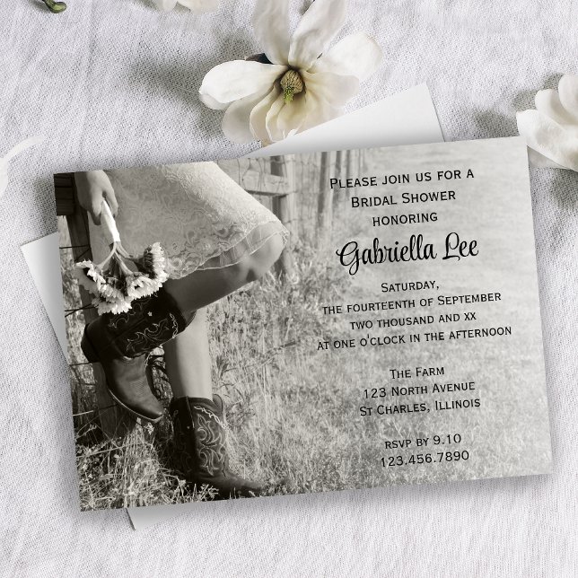 Cowgirl och Sunblommor Land Ranch Möhippa Inbjudningar (Skapare uppladdad)