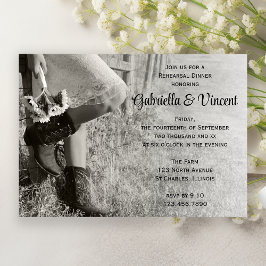 Cowgirl och Sunblommor Land Rehearsal Dinner Inbjudningar