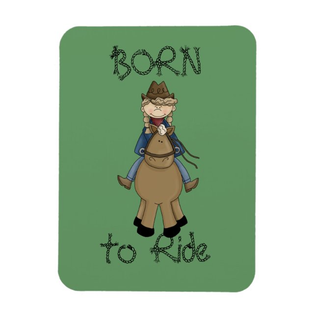 Cowgirl on Horse Premium Flexi Magnet (Vertikal)