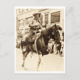 Cowgirl on Horse Vintage 1930 Vykort