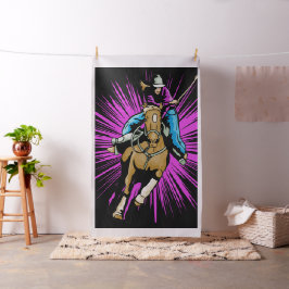 Cowgirl on RunHorse -Lg Print Tyg