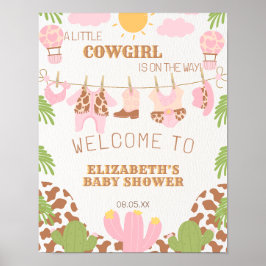 Cowgirl on Way Modern Southwest Welcome Poster
