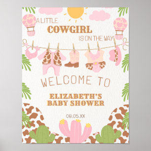 Cowgirl on Way Modern Southwest Welcome Poster