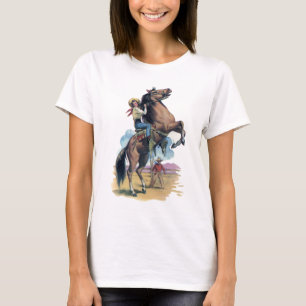 Cowgirl på häst t shirt