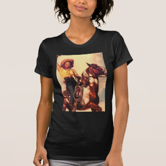 Cowgirl på henne häst t-shirt