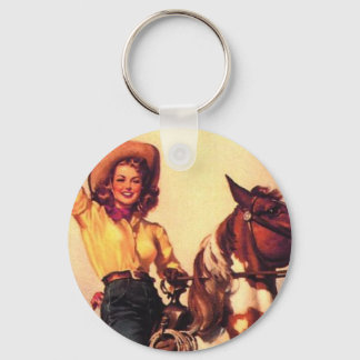 Cowgirl på Hennes häst Nyckelring