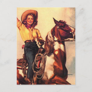 Cowgirl på Hennes häst Vykort