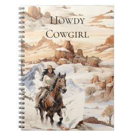 Cowgirl på Horse Southwest Western Anteckningsbok